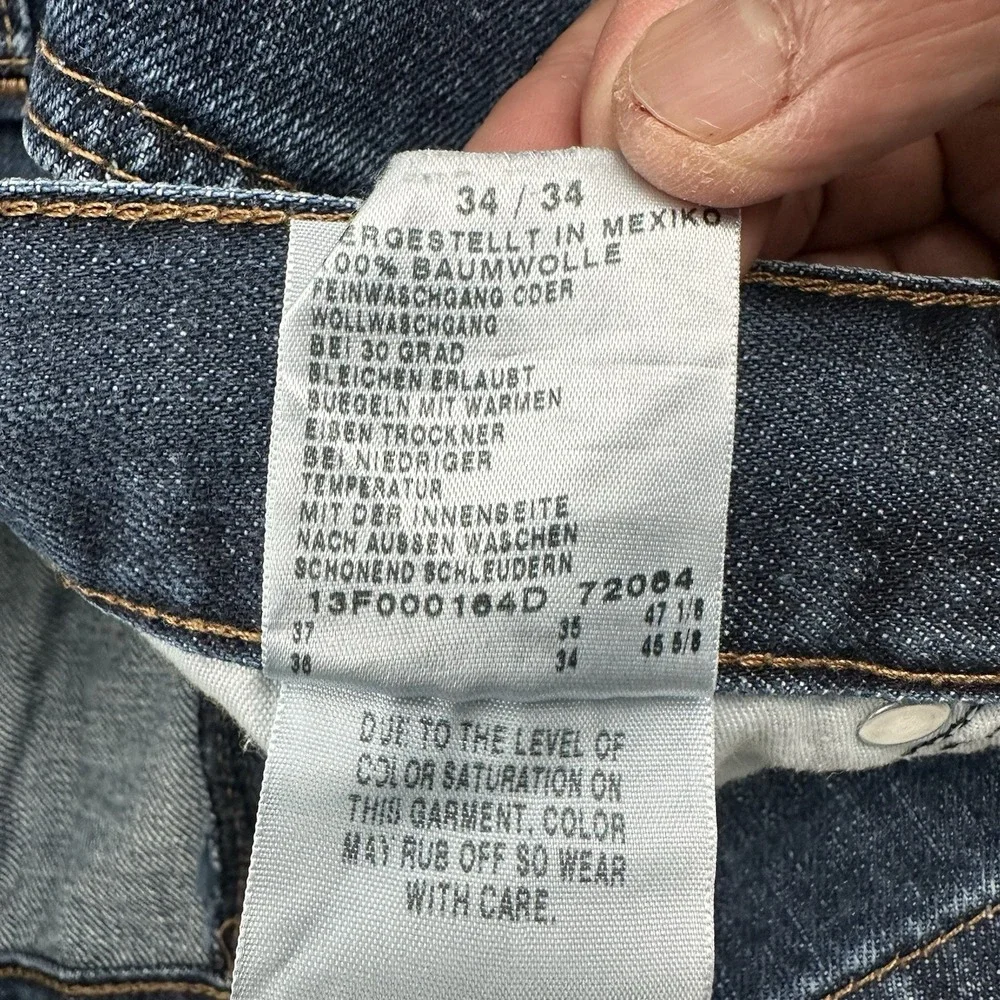Y2K Nautica Relaxed Fit Jeans Men 34x34 Loose‎ Blue Dark Wash Skater 100% Cotton